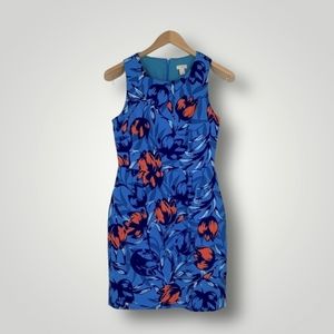J. Crew Floral Woven Cotton Sleeveless Sheath Tailored Dress